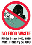 Bear Smart waste bin sticker - No Food Waste