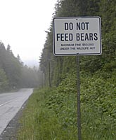 sample bear smart highway sign: Do Not Feed Bears