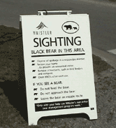 sample bear in area sign