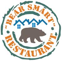 Bear Smart Restaurant sticker for window