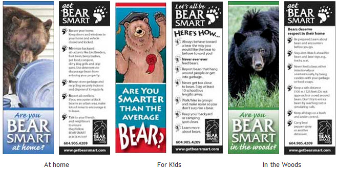 Get Bear Smart Bookmarks for home, in the woods and kids